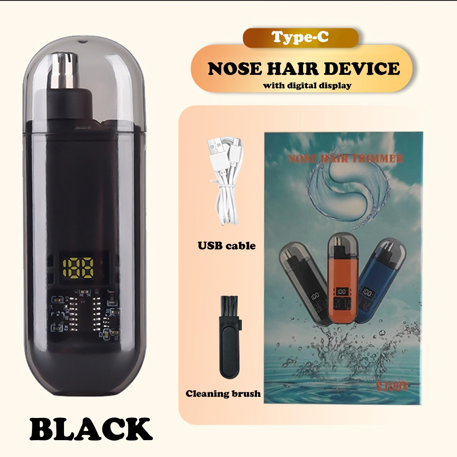 Nose Ear Hair Trimmer USB Rech - đánh giá và giá Men'S Grooming Scissors